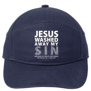 Jesus Washed Away My Sin Catholic 7-Panel Snapback Hat