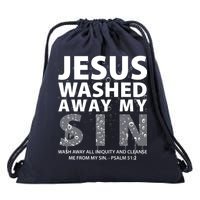 Jesus Washed Away My Sin Catholic Drawstring Bag