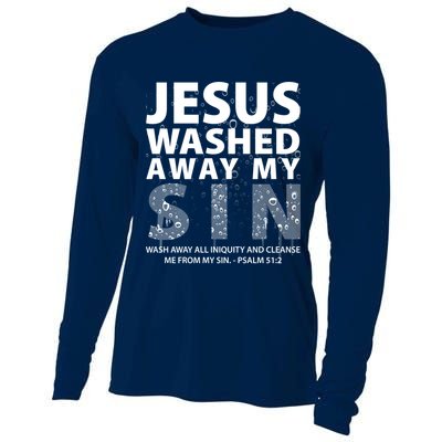 Jesus Washed Away My Sin Catholic Cooling Performance Long Sleeve Crew