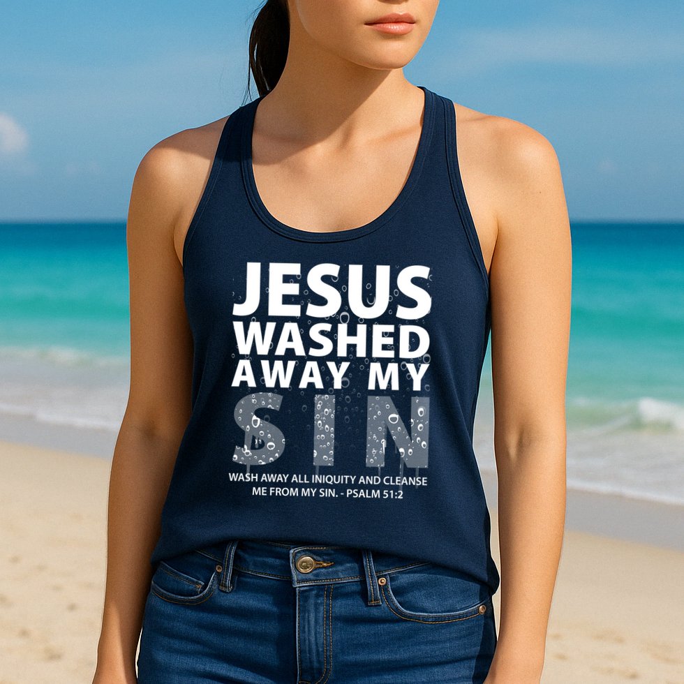 Jesus Washed Away My Sin Catholic Womens Tank Top