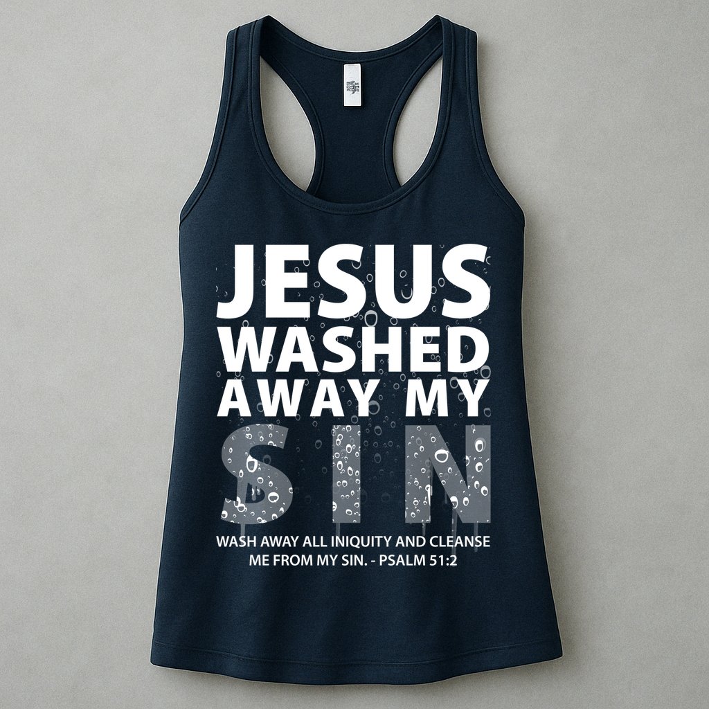 Jesus Washed Away My Sin Catholic Womens Tank Top
