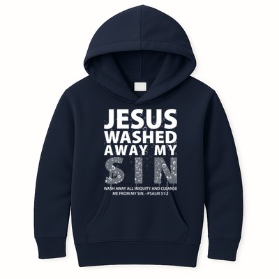 Jesus Washed Away My Sin Catholic Kids Hoodie