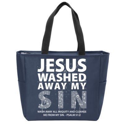 Jesus Washed Away My Sin Catholic Zip Tote Bag