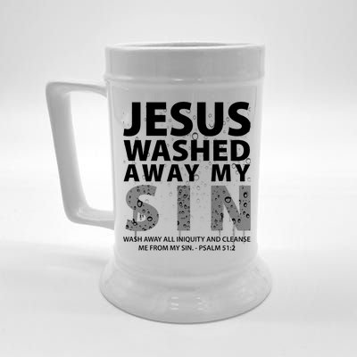 Jesus Washed Away My Sin Catholic Beer Stein