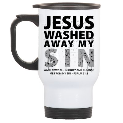 Jesus Washed Away My Sin Catholic Stainless Steel Travel Mug