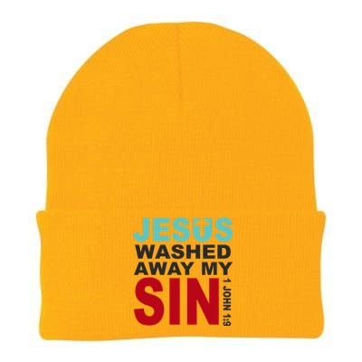 Jesus Washed Away My Sin John 1:9 Knit Cap Winter Beanie