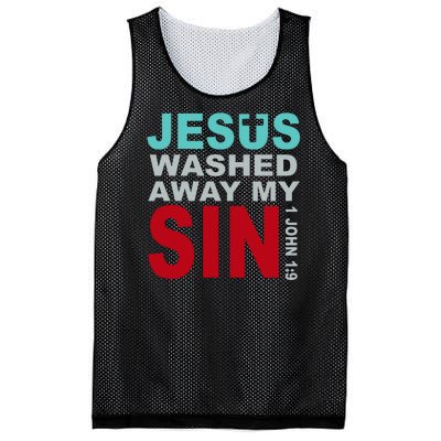 Jesus Washed Away My Sin John 1:9 Mesh Reversible Basketball Jersey Tank