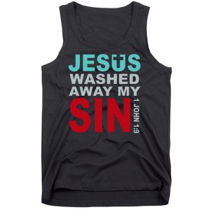 Jesus Washed Away My Sin John 1:9 Tank Top