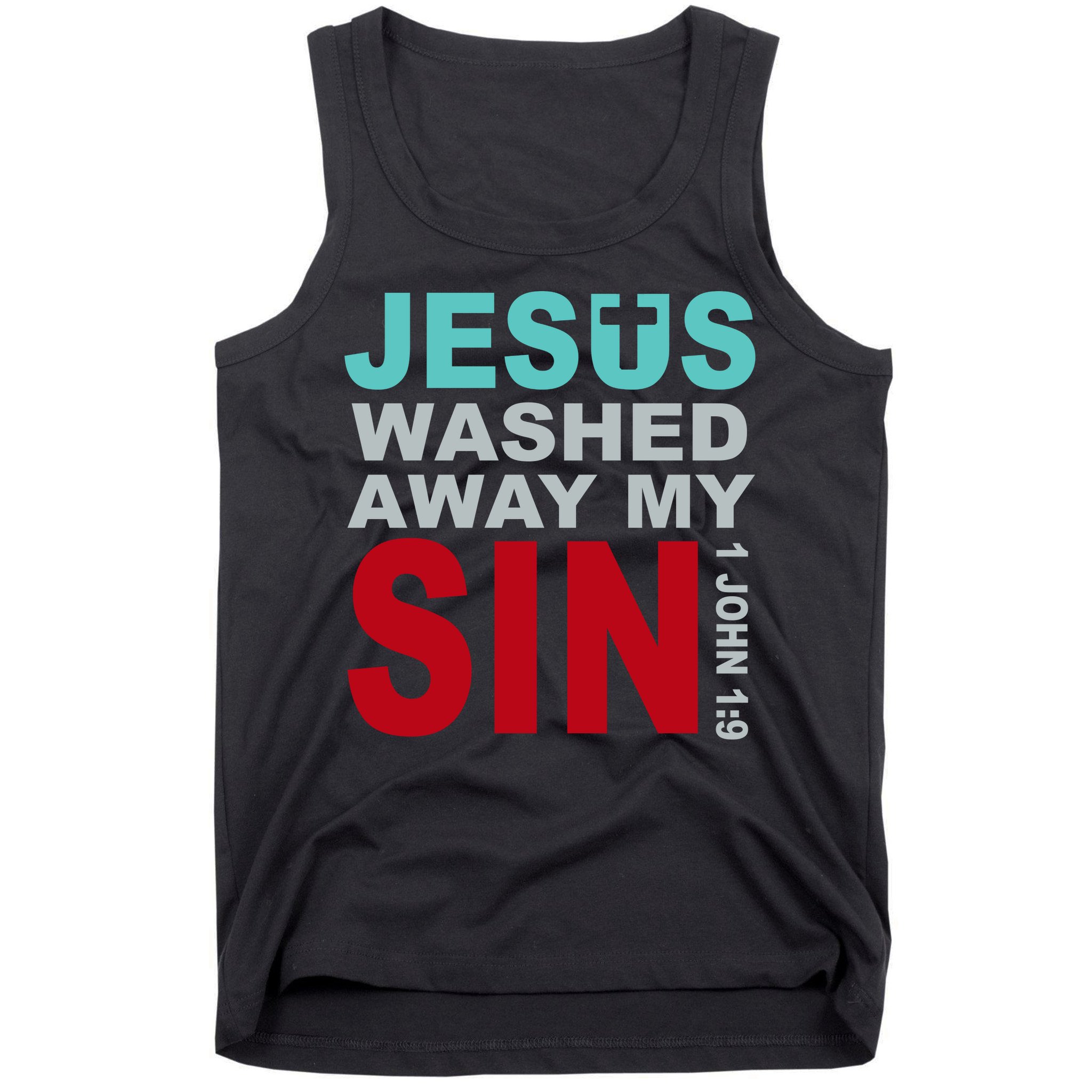 Jesus Washed Away My Sin John 1:9 Tank Top