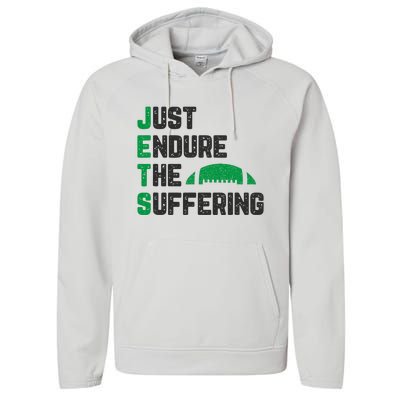 Just Endure The Suffering Football Vintage Performance Fleece Hoodie