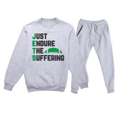 Just Endure The Suffering Football Vintage Premium Crewneck Sweatsuit Set