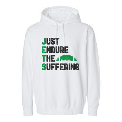 Just Endure The Suffering Football Vintage Garment-Dyed Fleece Hoodie