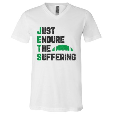 Just Endure The Suffering Football Vintage V-Neck T-Shirt