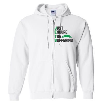 Just Endure The Suffering Football Vintage Full Zip Hoodie