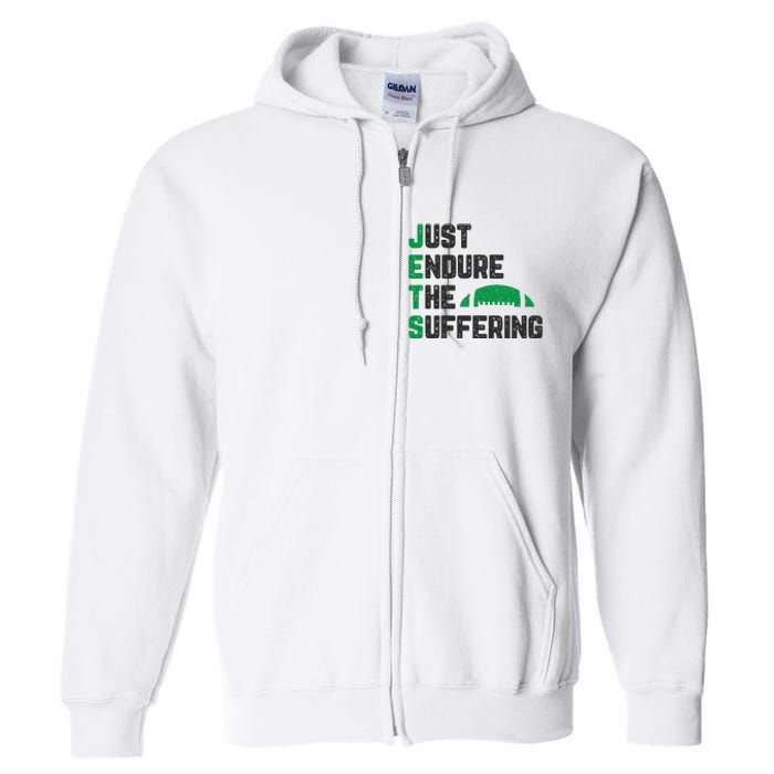 Just Endure The Suffering Football Vintage Full Zip Hoodie