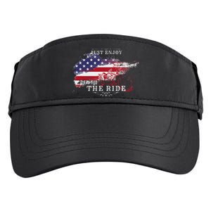 Just Enjoy The Ride Motorcycle Usa Flag Distressed Adult Drive Performance Visor