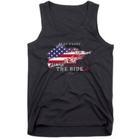 Just Enjoy The Ride Motorcycle Usa Flag Distressed Tank Top