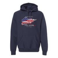 Just Enjoy The Ride Motorcycle Usa Flag Distressed Retro Premium Hoodie