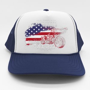 Just Enjoy The Ride Motorcycle Usa Flag Distressed Retro Trucker Hat