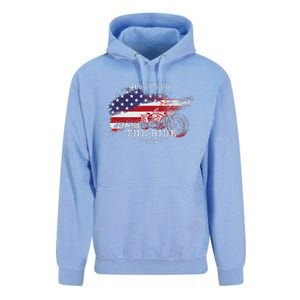 Just Enjoy The Ride Motorcycle Usa Flag Distressed Retro Unisex Surf Hoodie