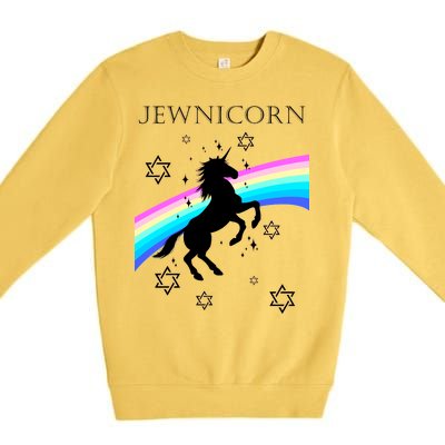 Jewnicorn Funny Hanukkah Unicorn Premium Crewneck Sweatshirt