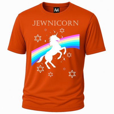 Jewnicorn Funny Hanukkah Unicorn Cooling Performance Crew T-Shirt