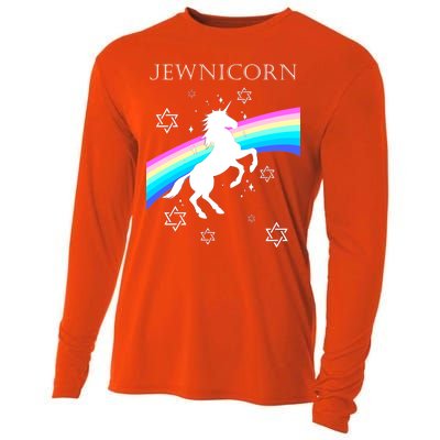 Jewnicorn Funny Hanukkah Unicorn Cooling Performance Long Sleeve Crew