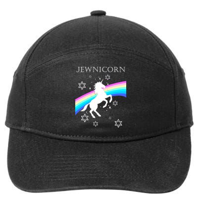 Jewnicorn Funny Hanukkah Unicorn 7-Panel Snapback Hat