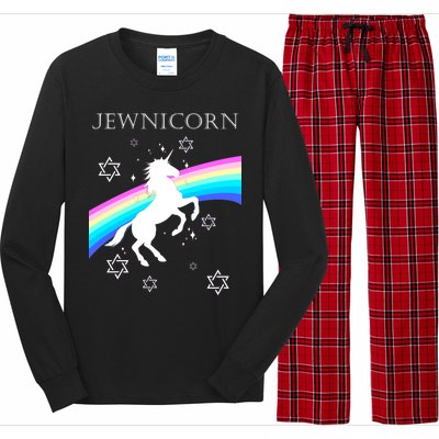 Jewnicorn Funny Hanukkah Unicorn Long Sleeve Pajama Set