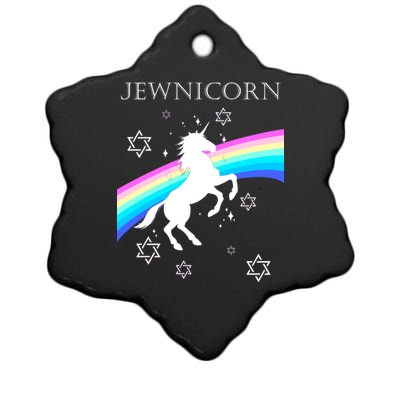 Jewnicorn Funny Hanukkah Unicorn Ceramic Star Ornament