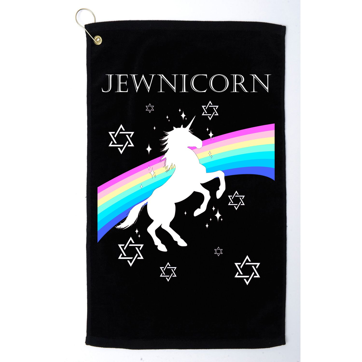 Jewnicorn Funny Hanukkah Unicorn Golf Towel