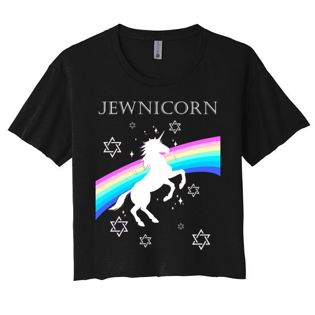 Jewnicorn Funny Hanukkah Unicorn Crop Top