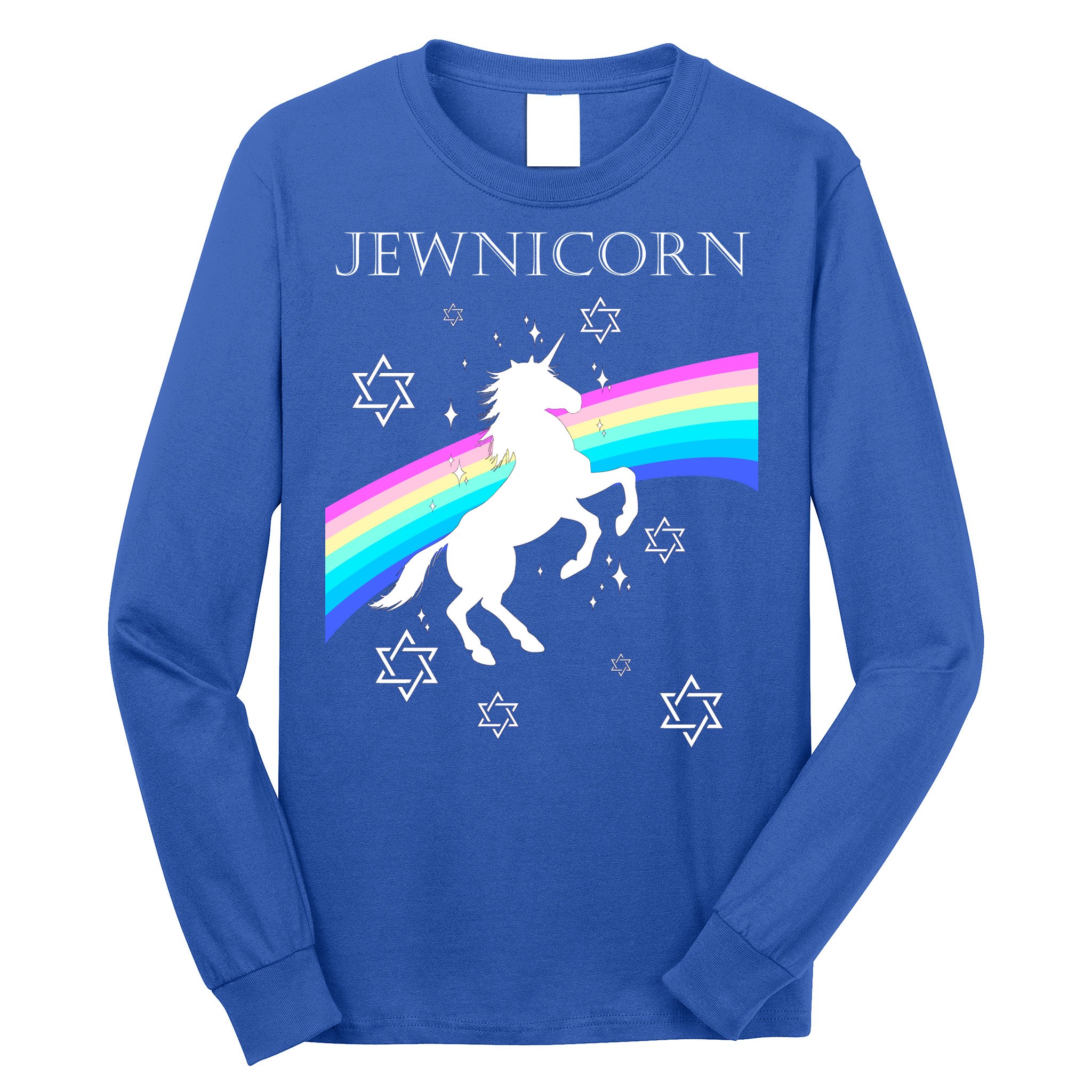 Jewnicorn Funny Hanukkah Unicorn Long Sleeve Shirt