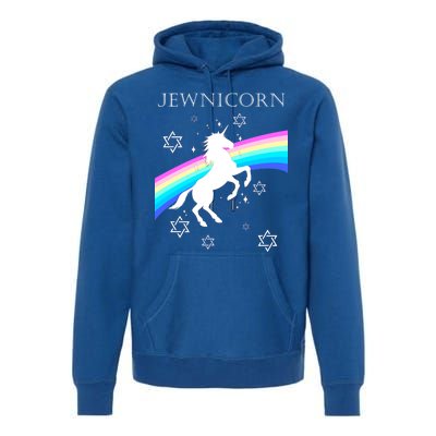 Jewnicorn Funny Hanukkah Unicorn Premium Hoodie