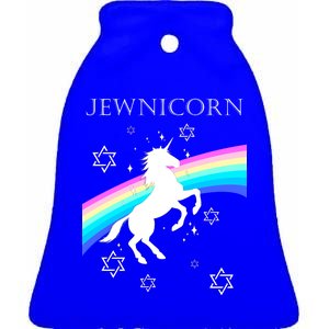 Jewnicorn Funny Hanukkah Unicorn Ceramic Bell Ornament