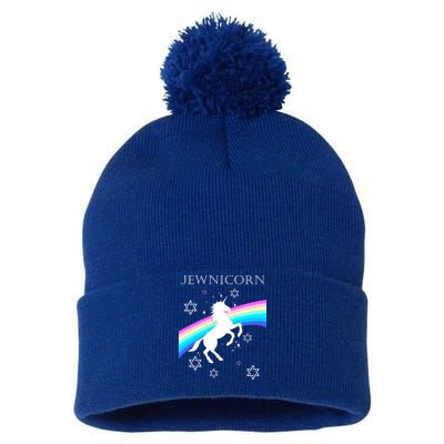 Jewnicorn Funny Hanukkah Unicorn Pom Pom 12in Knit Beanie