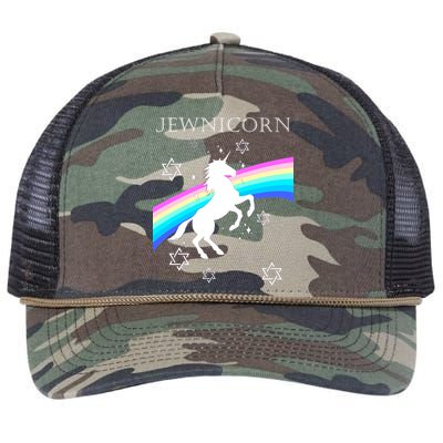 Jewnicorn Funny Hanukkah Unicorn Retro Rope Trucker Hat Cap