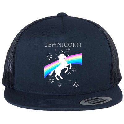 Jewnicorn Funny Hanukkah Unicorn Flat Bill Trucker Hat