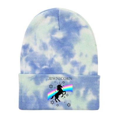 Jewnicorn Funny Hanukkah Unicorn Tie Dye 12in Knit Beanie