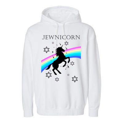 Jewnicorn Funny Hanukkah Unicorn Garment-Dyed Fleece Hoodie