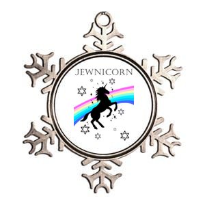 Jewnicorn Funny Hanukkah Unicorn Metallic Star Ornament