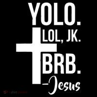 Jesus Easter Yolo Jk Brb Texting Drawstring Bag