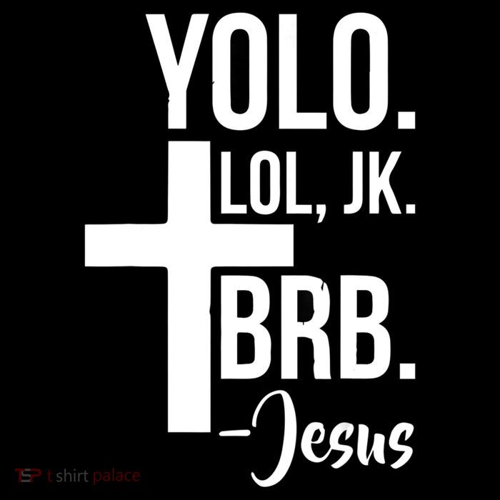 Jesus Easter Yolo Jk Brb Texting Drawstring Bag