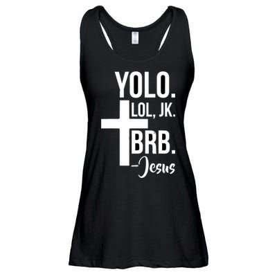 Jesus Easter Yolo Jk Brb Texting Ladies Essential Flowy Tank
