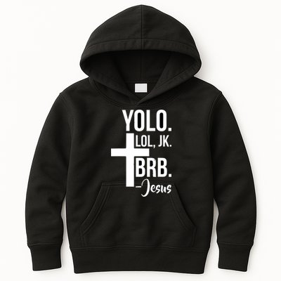 Jesus Easter Yolo Jk Brb Texting Kids Hoodie