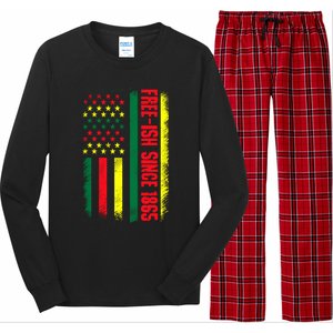 Juneteenth Freeish 1865 American Flag Black Lives Matter Cool Gift Long Sleeve Pajama Set