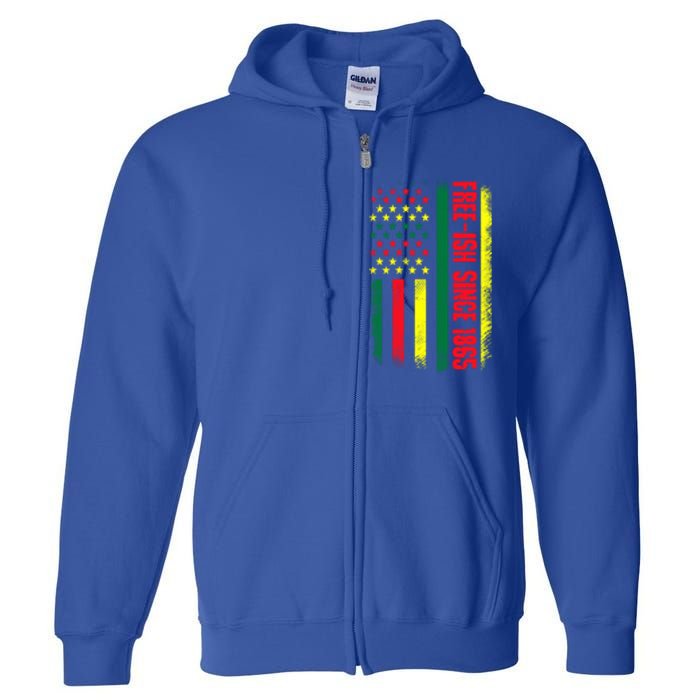 Juneteenth Freeish 1865 American Flag Black Lives Matter Cool Gift Full Zip Hoodie