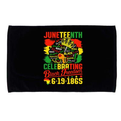 Juneteenth Freedom 1865 Celebrating Emancipation Black Women Microfiber Hand Towel