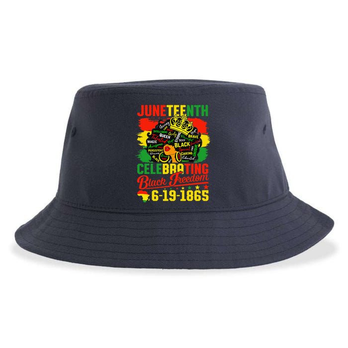 Juneteenth Freedom 1865 Celebrating Emancipation Black Women Sustainable Bucket Hat