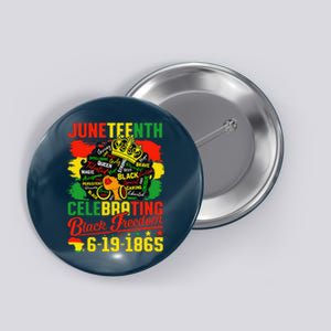 Juneteenth Freedom 1865 Celebrating Emancipation Black Women Button